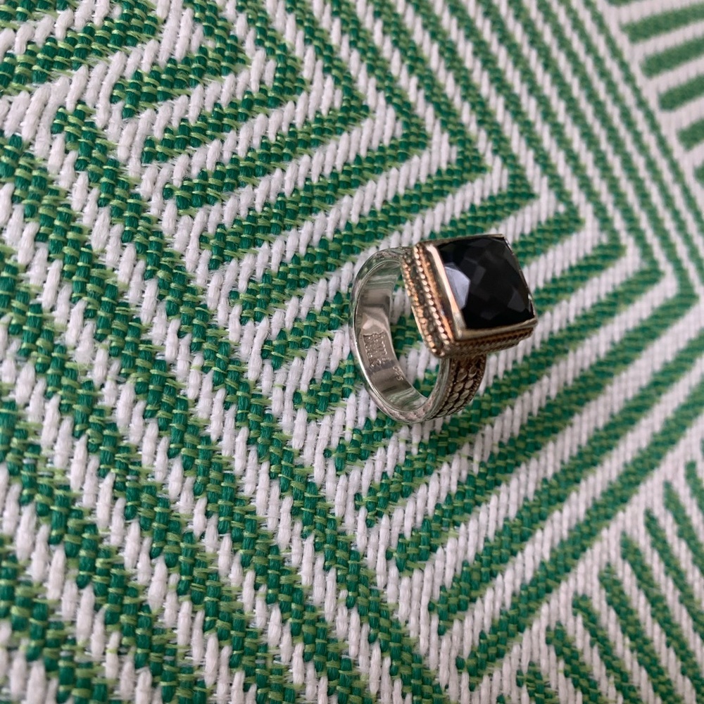 Anna Beck Square Faceted Dark Stone Ring - Picture 8 of 9